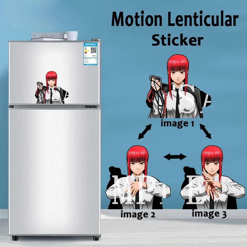 

Makima аниме бензопила Человек движение холодильника наклейка s Водонепроницаемая наклейка автомобиль ноутбук наклейка подарок домашний дек...