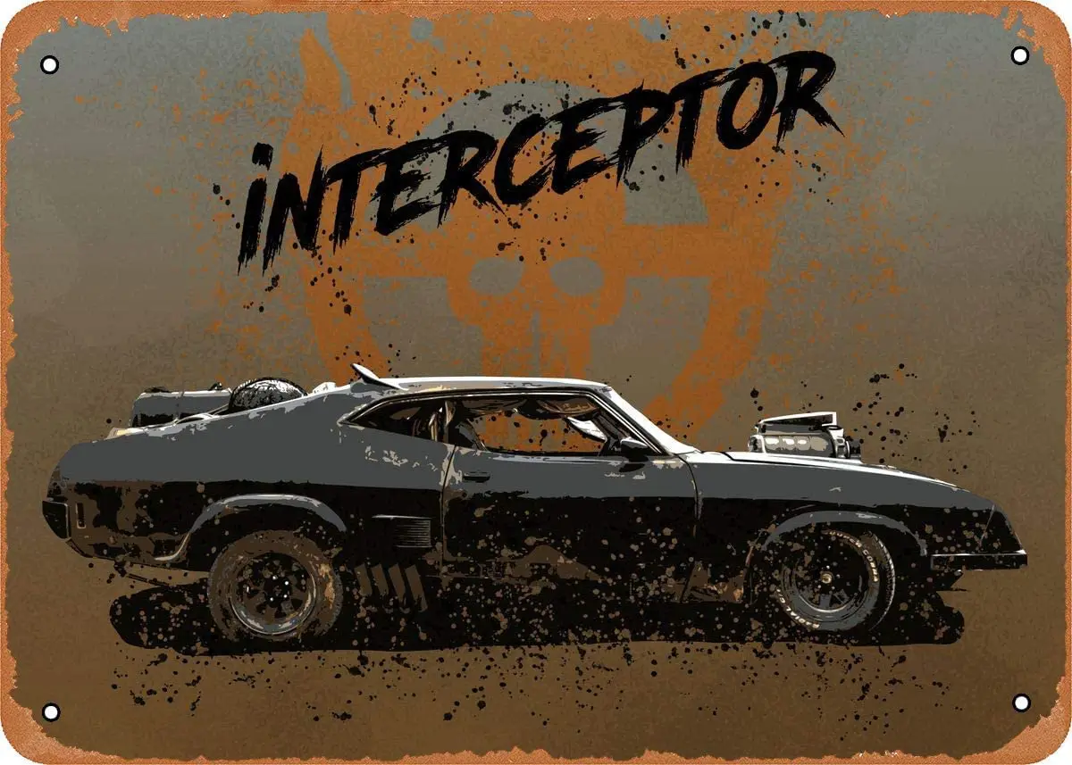 

Keviewly Vintage Look Metal Sign - Mad Max Fury Road Cars Interceptor Mad Max - 8 x 12 Tin Sign