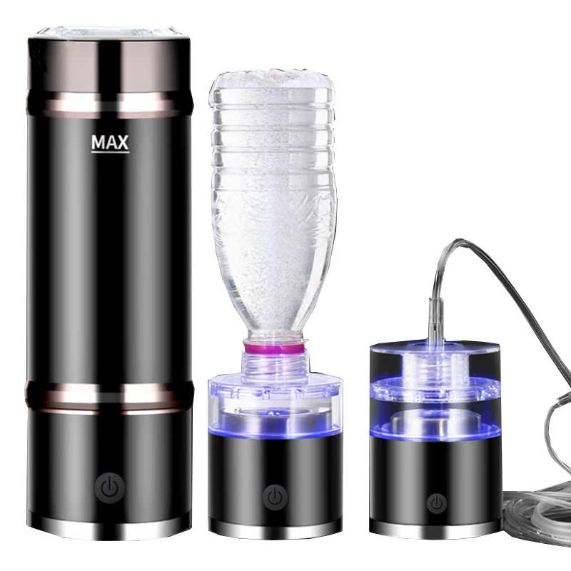 

360ML Rich Hydrogen Generator Cup Water Filter Portable Stainless Steel Water Alkaline Ionizer Bottle with Drain Hole