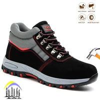 men shoes indestructible anti puncture safety shoes hiking anti smash steel toe male work sneakers security comfortable footwear