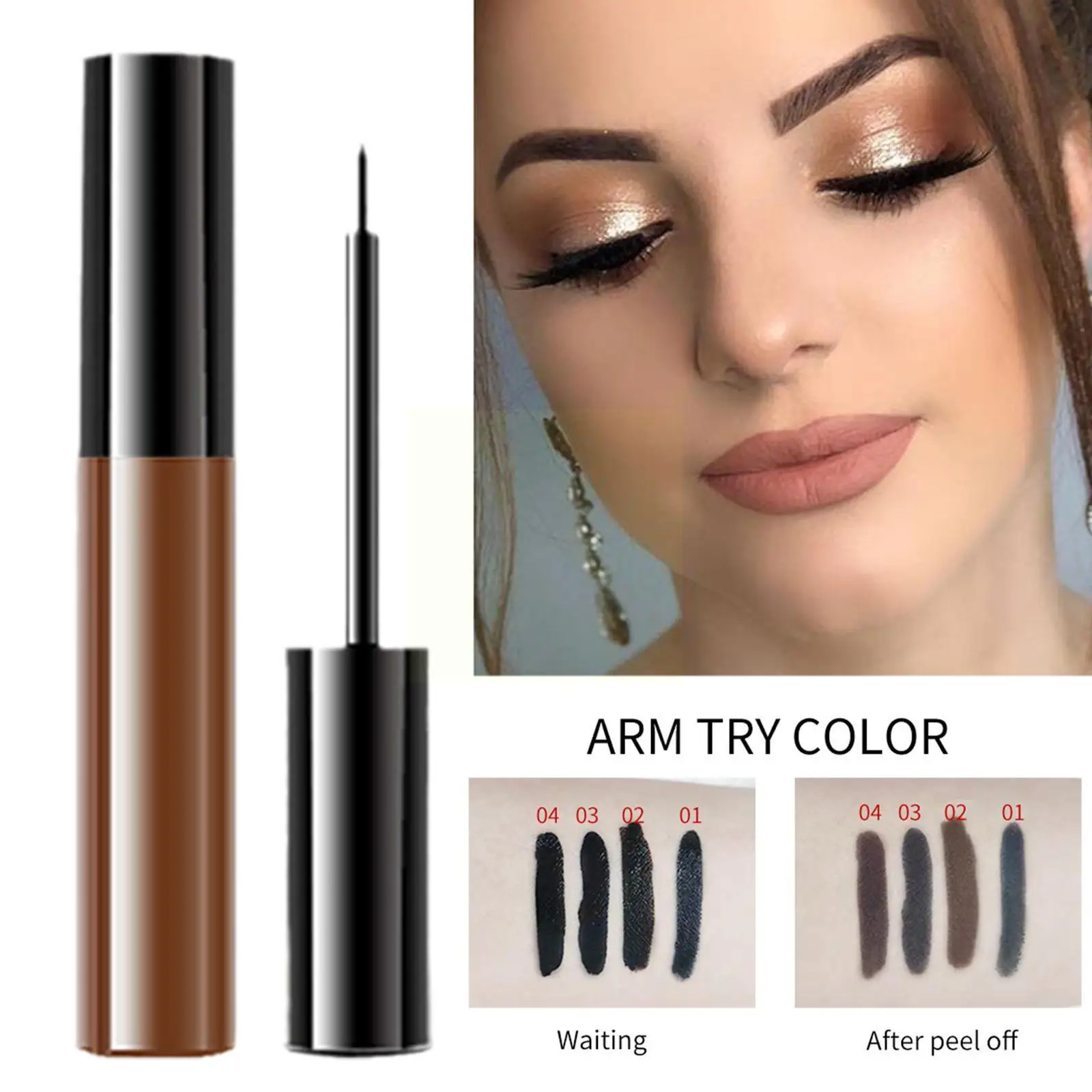 

Tear And Dye Eyebrow Eyelash Longlasting Eye Makeup Eyebrow Mascara Tattoo Makeup Super Eye Waterproof Enhancer Dye Pen F3P6