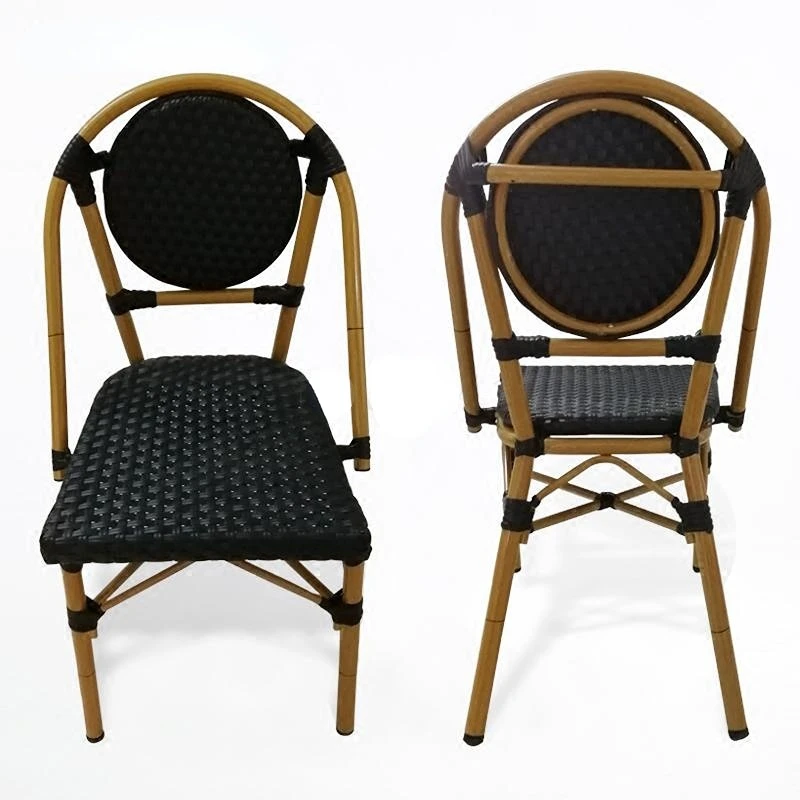 

French Dining Chair Rattan Chair Back Stool Balcony Outdoor Bamboo Chair Coffee Shop Chair American Country Retro Single Chair