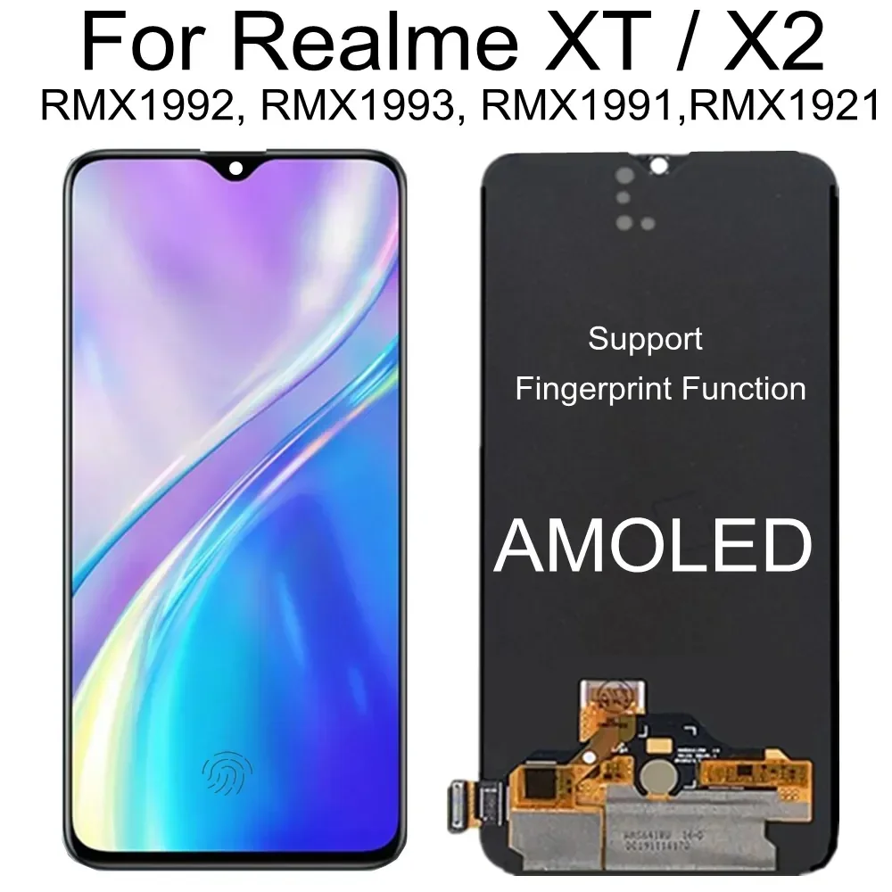 6 4 &quotдля OPPO Realme X2 RMX1992 AMOLED ЖК-дисплей RMX1991 сенсорный экран RMX1993 дигитайзер в сборе