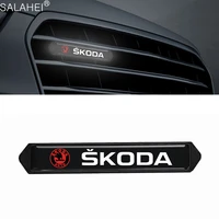 car front hood grille emblem badge led decorative light for skoda fabia 1 2 octavia a7 rs superb rapid yeti karoq kamiq vision