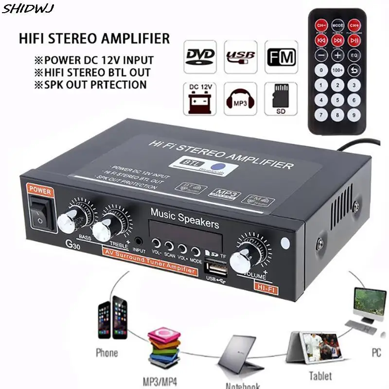 

800W EU/US Audio Amplifier Amplificador Digital Home Power Bluetooth HIFI Home KTV Stereo Subwoofer Music Player