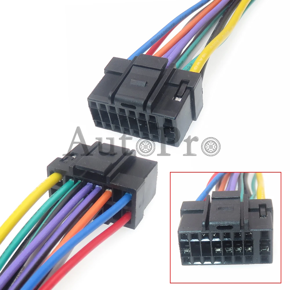 1 Set 16 Hole Auto Stereo Radio  ISO Adapter Car Universal Audio Wire Plug for Alpine JVC Audio CD DVD