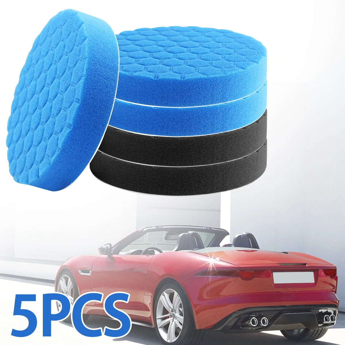 

5Pcs Polishing Pad Kit Foam Buffing Pad 5 Inch Auto Car Buffing Pad Set Sponge Pad Washable Lightweight Durable Buffer Polisher
