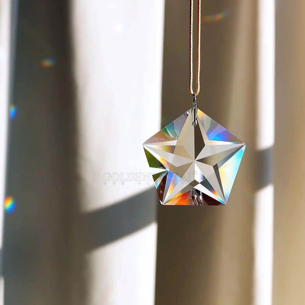 Camal 1 шт. Хрустальная звезда 45 мм искусство класс призмы искусственная люстра лампа подвесное украшение «сделай сам» Ловец Солнца граненый домашний декор