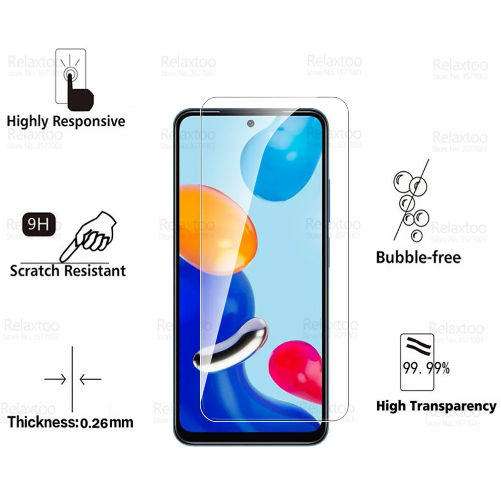 Чехол 3 в 1 из закаленного стекла для камеры Redm Note 11 прозрачный силиконовый мягкий