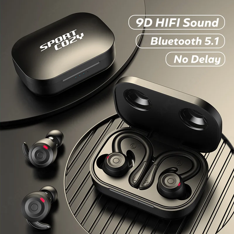 

TWS Bluetooth Earphones With Microphone Wireless Headphones Noise Cancelling HiFi Stereo Earbuds IPX5 Waterproof Sports HeadsetS