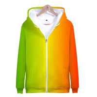 zipper hoodies menwomen cap sweatshirts boysgirls custom colourful gradient hoodie mens solid color hooded 3d zip up coats top