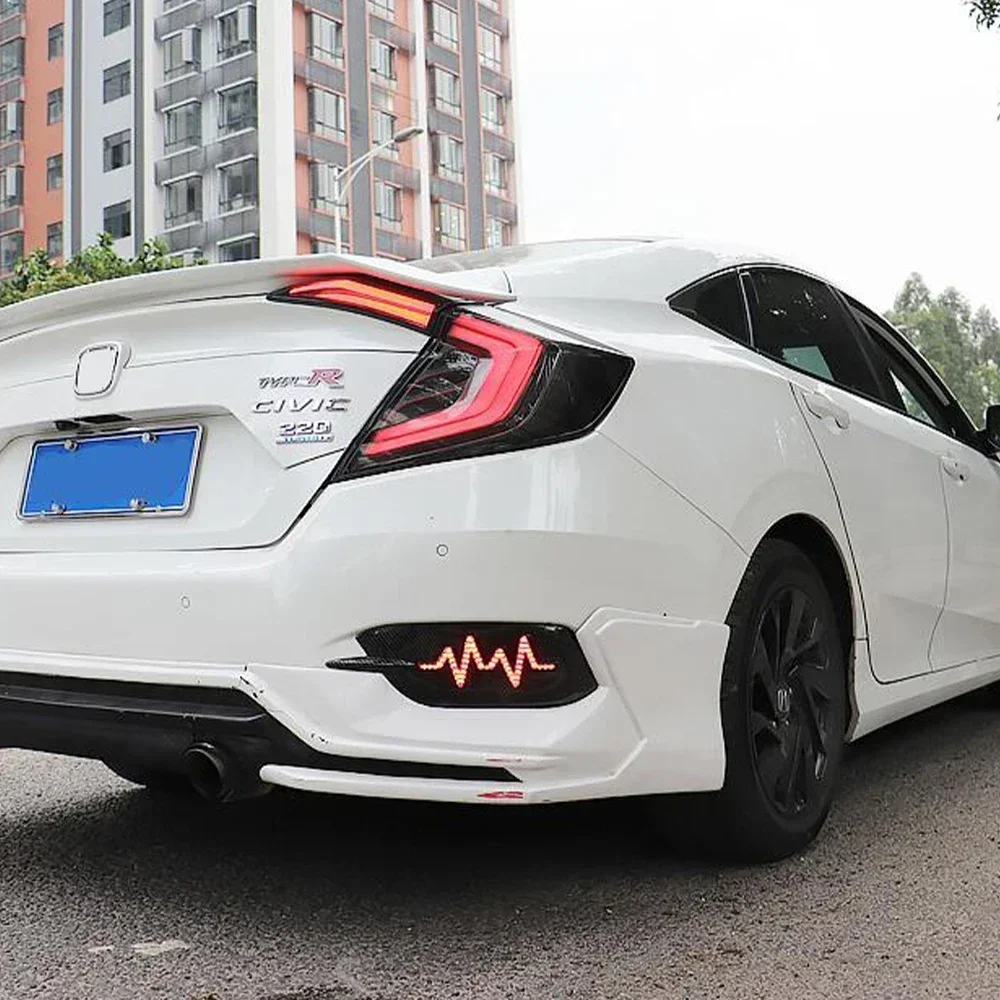 Фото Для Honda Civic X 10th FC FK7 FK8 2016-2021 Авто задние задние фонари в сборе Обновление светодиодного динамического сигнала Автомобильные задние фонари Аксессуары №5