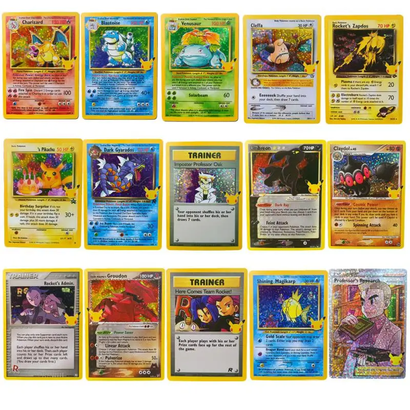 

33pcs 25Th Pokemon Card Anniversary Tcg DIY Flash Card Pikachu Charizard Trainer Shining Magikarp Collection Card Toy Gift