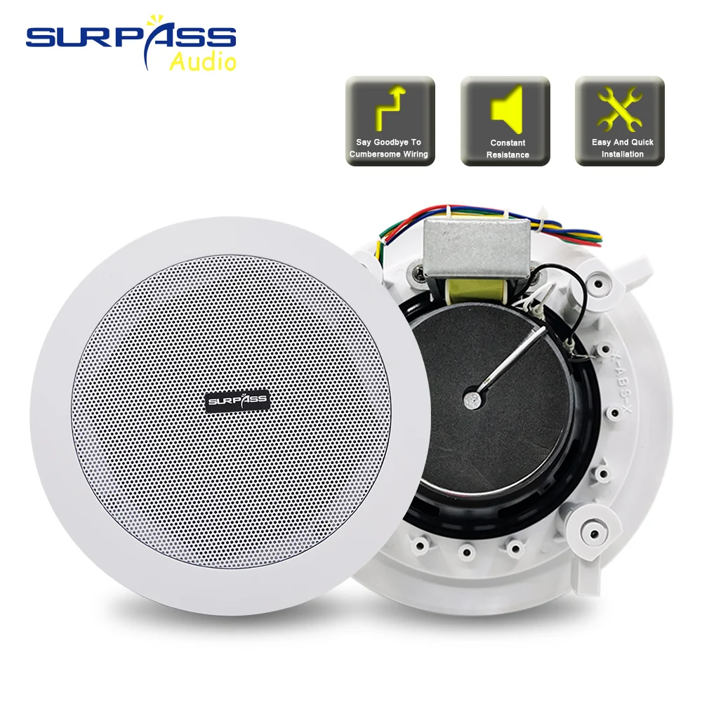 Коаксиальный потолочный динамик 20 Вт 5 дюймов бас 70 в/100 в декоративный домашний