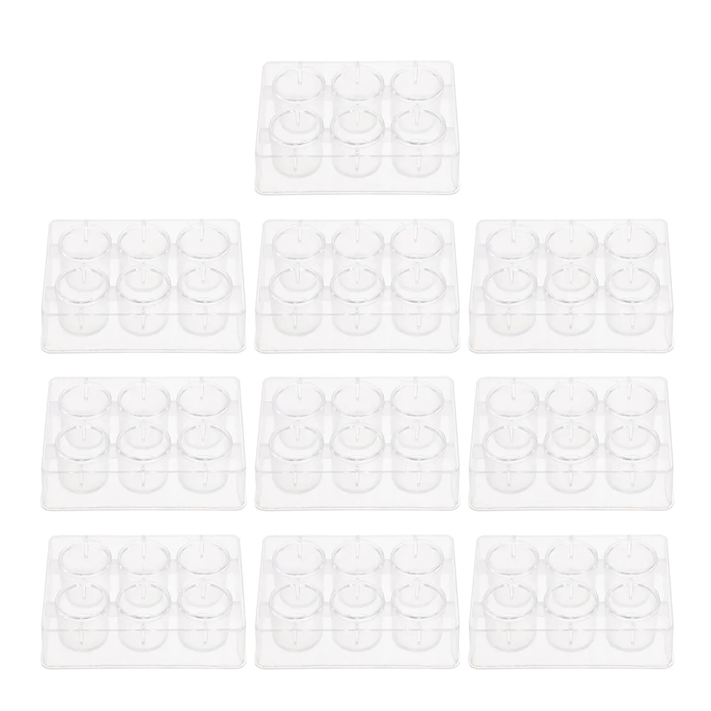 

10 Pcs Experiment Equipment 6 Hole Reaction Boards Well Plate Instrument Holder Cell Plastic