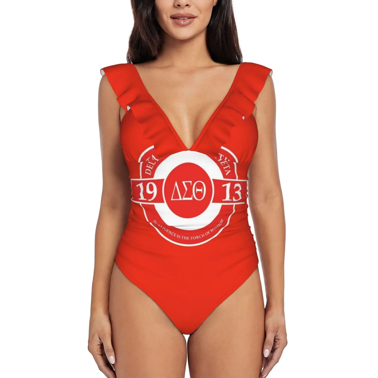 

Альтернативный Dst 1913 слитный купальник с оборками и надписью, женский сексуальный купальник-монокини, новые пляжные купальные костюмы, благ...