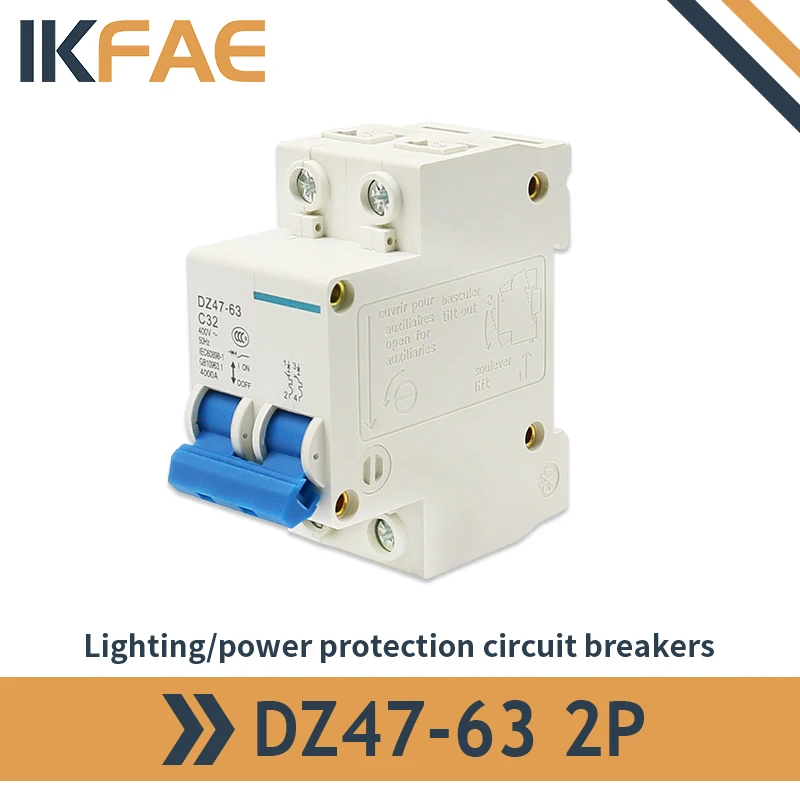 

Dc 12v Battery Reset Mini Circuit Breaker Mcb Residual Current DZ47-63 3A 6A 10A 16A 20A 25A 32A 40A 50A 63A 2P Protection RCBO