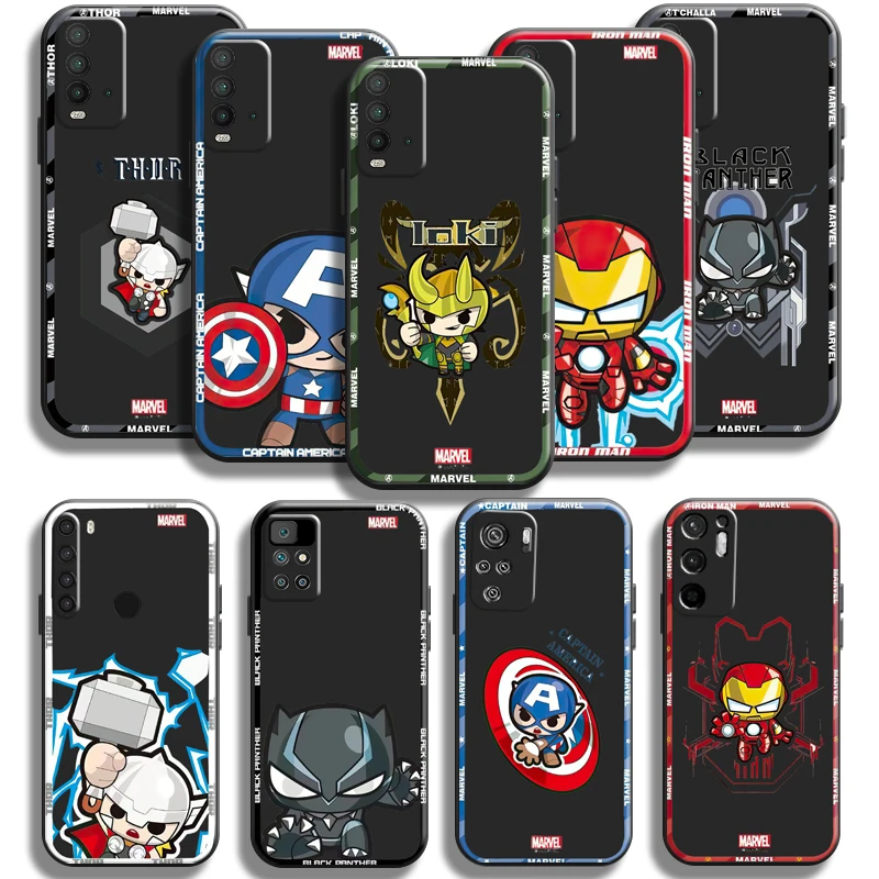 

Marvel Iron Man Captain America Phone Case For Xiaomi Redmi Note 9 9T 9S 9 Pro Case For Redmi Note 9 5G Silicone Cover Soft