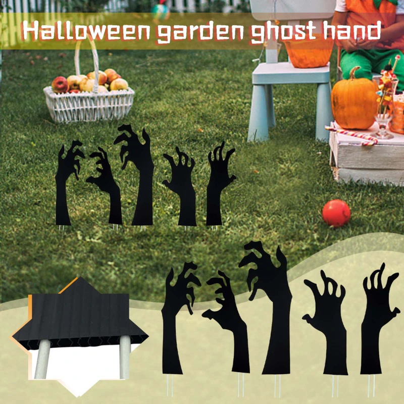 

Halloween Yard Sign Ghost Hands Household Decorative Scary Ornament Crafts for Outdoor Garden Yard Decoration Gift Supply