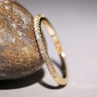 minimalist style ladies micro set zircon ring all match index finger ring gift net red single row wedding diamond ring