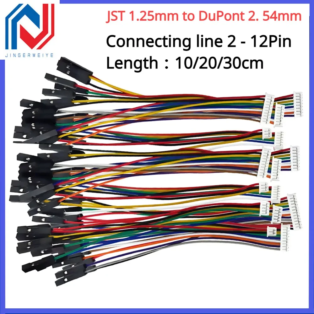 

5pcs/lot JST 1.25mm to DuPont 2. 54mm-1P Cable Connection/Terminal Wire Long 10/20/30cm DuPont Wire 2p 3p 4p 5p-12p