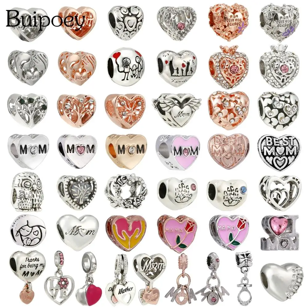 Buipoey розовые блестящие хрустальные бусины в форме сердца подходят для