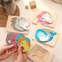 children montessori toys animal 3d puzzle for children cartoon animal elephant children jigsaw board early educational toy gift