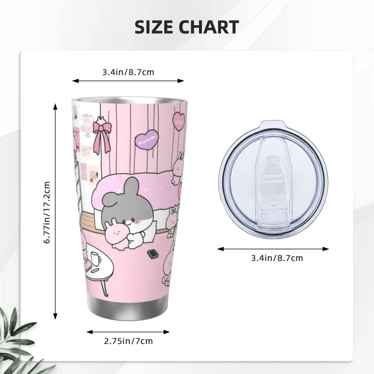 Asamimichaan милые Asamimi 20 унций из нержавеющей стали с изоляцией термокофейная