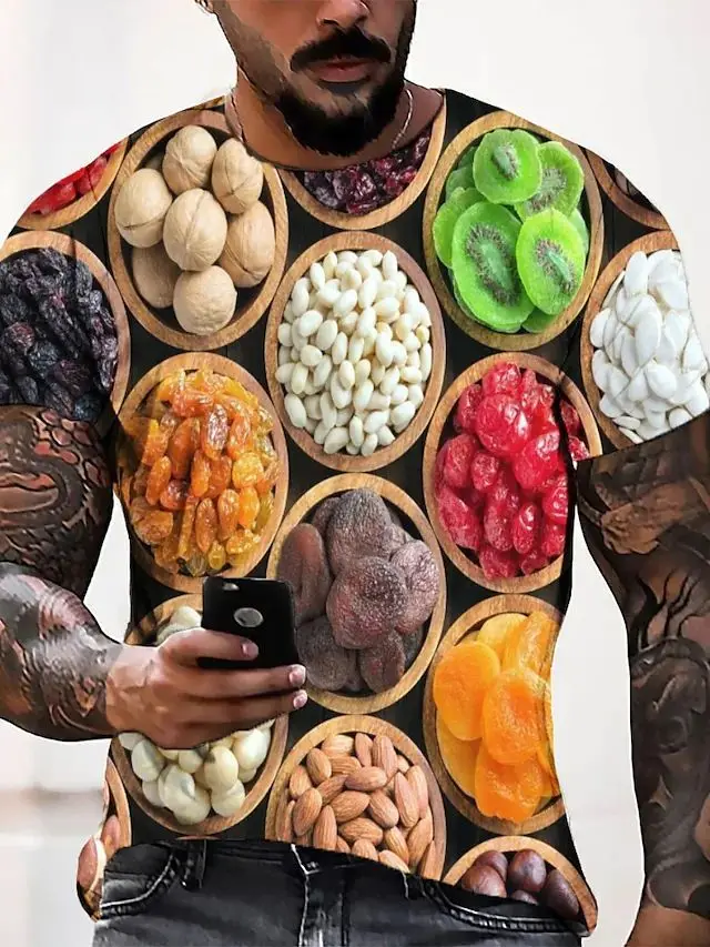 

Hip Hop food 3D Printed Men's Fashion Short Sleeves T Shirt Short Sleeve Tee