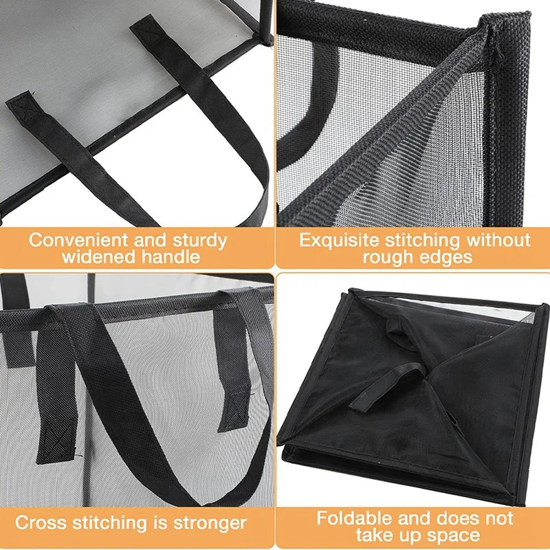 6 Pcs Popup Laundry Hamper Small Collapsible Baskets With Handles Portable Mesh