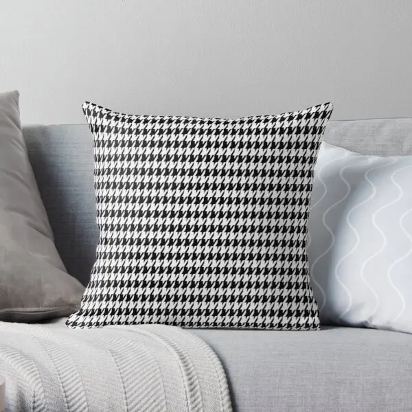 

Houndstooth Pattern Dogstooth Pied De Po Printing Throw Pillow Cover Wedding Fashion Soft Anime Square Pillows not include