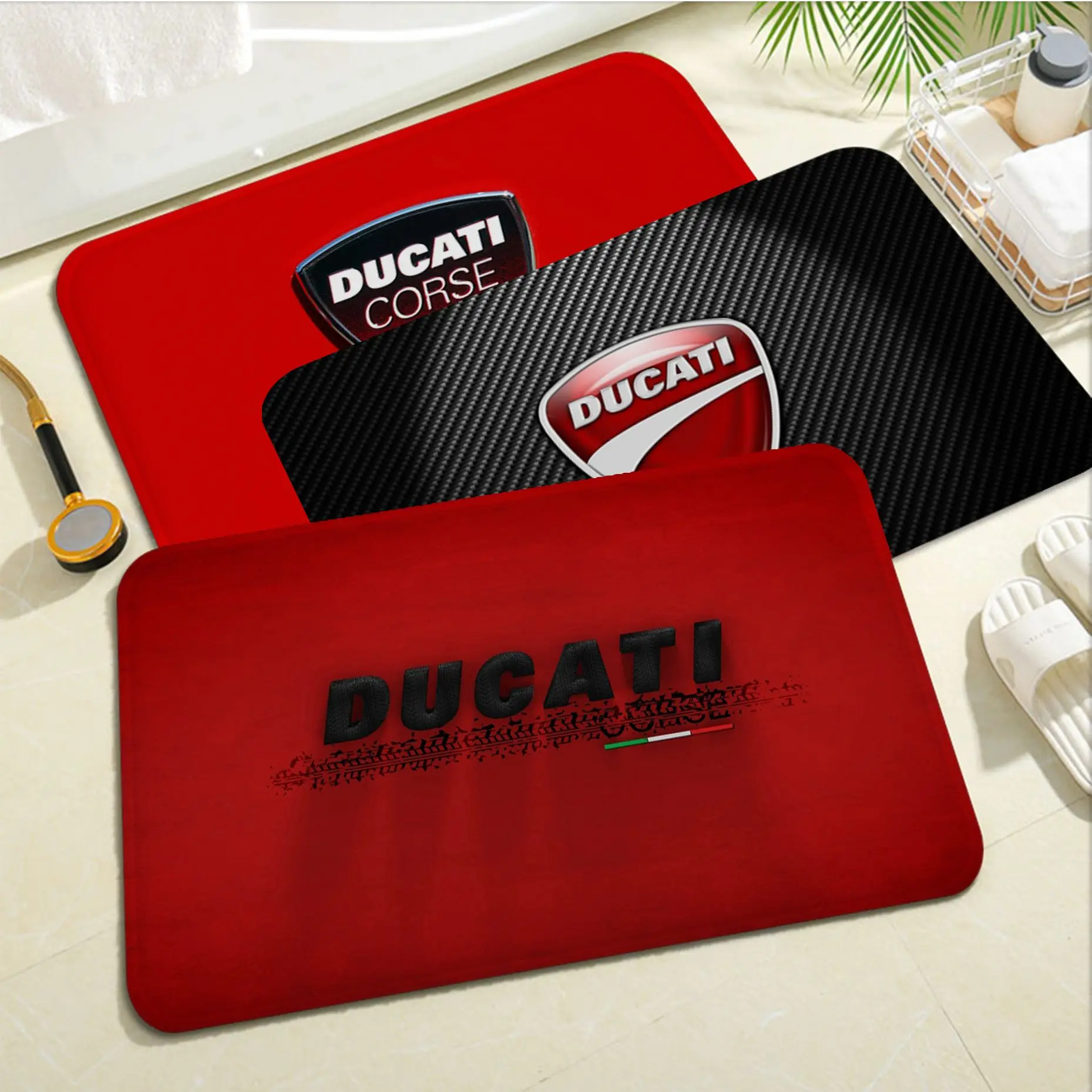 

Motorcycle Ducati Pattern Long Rugs Nordic Style Bedroom Living Room Doormat Home Balcony Anti-Slip Modern Home Decor