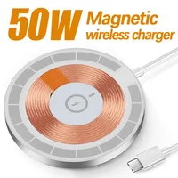 50W Fast  Magnetic Wireless  Charger For Iphone12 12Pro13 13Mini  Fast Charging  for Samsung Xiaomi mi Huawei Fast Charger