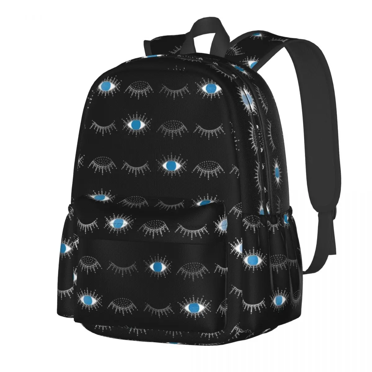 

Eyelashes Nazar Mati Backpack Blue Evil Eye Unisex Polyester Camping Backpacks Big Streetwear High School Bags Rucksack