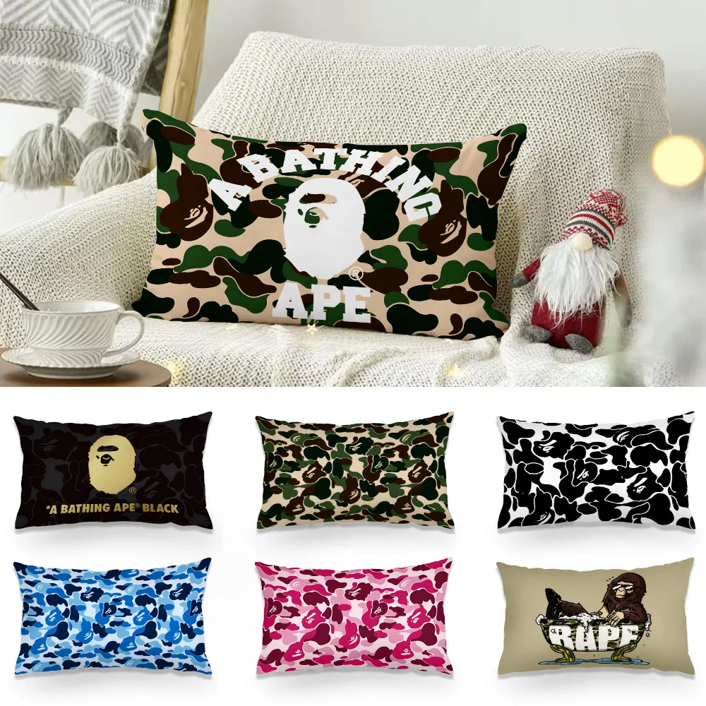 Luxury Design Brand B-B-A-P-ES Pillow Covers Cartoon Sofa Decorative Home Double-sided Printing Short Plush Cute Cushion Cover