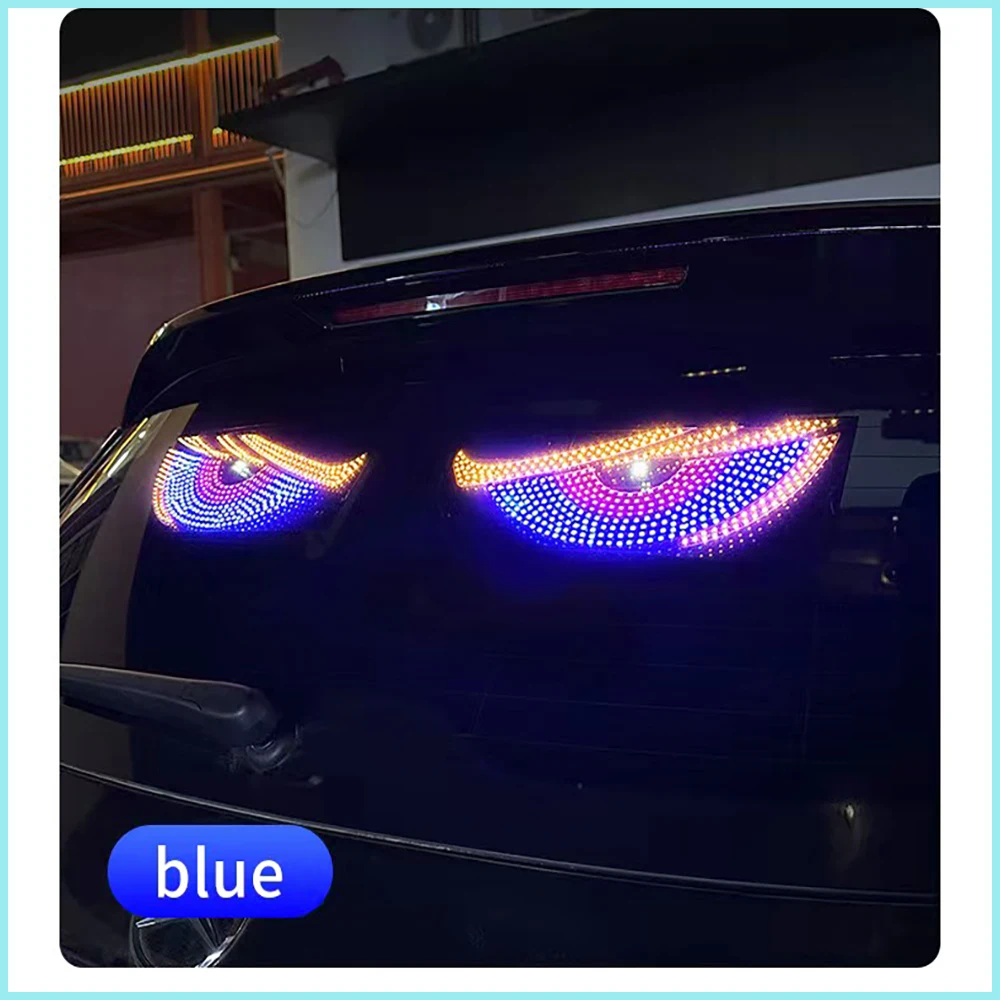 

Автомобильные декоративные фонари, 2 глазные атмосферные фонари, USB 5 В, несколько режимов, декоративный светильник для грузовика, глаз дьявола, светодиодный экран