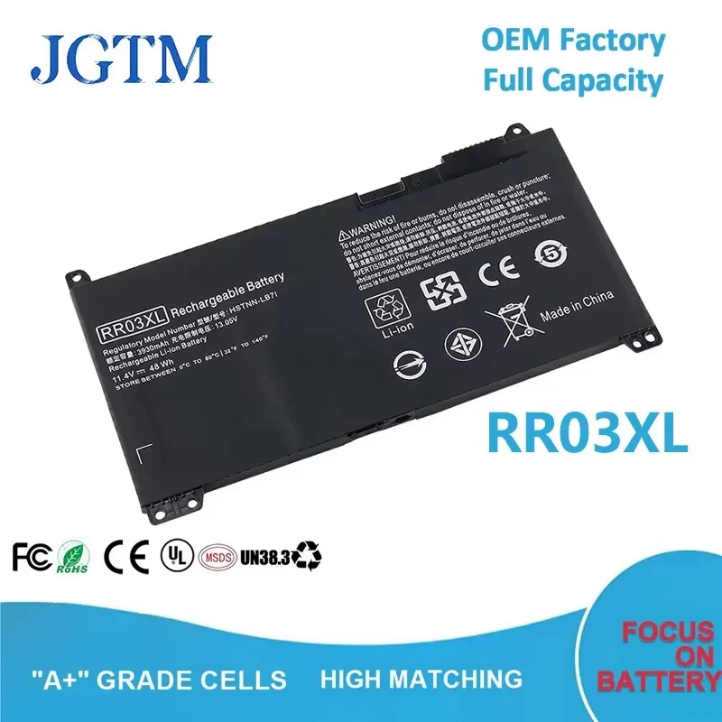 JGTM RR03XL Аккумулятор для ноутбука HP ProBook 430 G4 G5 440 450 455 470 MT20 MT21 HSTNN-PB6W HSTNN-UB7C 11 4 В 4400 мАч