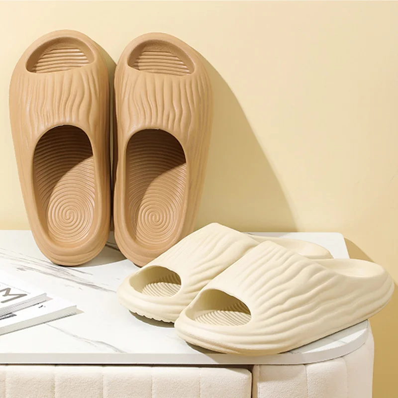 

Women Men Slippers 2023 Summer Beach Ourdoor Slides Bitter Gourd Thick Platform Home Slippers Fashion Soft Flip Flops