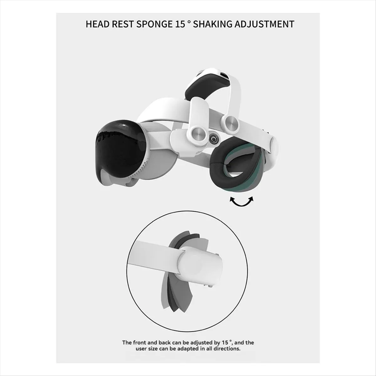 Фото T80C! Ремешок для головы для Apple Vision Pro, сменный губчатый ремешок для VR-гарнитуры №5