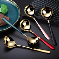 soup spoon ergonomic design comfortable grip stainless steel bpa free deep head stirring ladle kitchen supplies