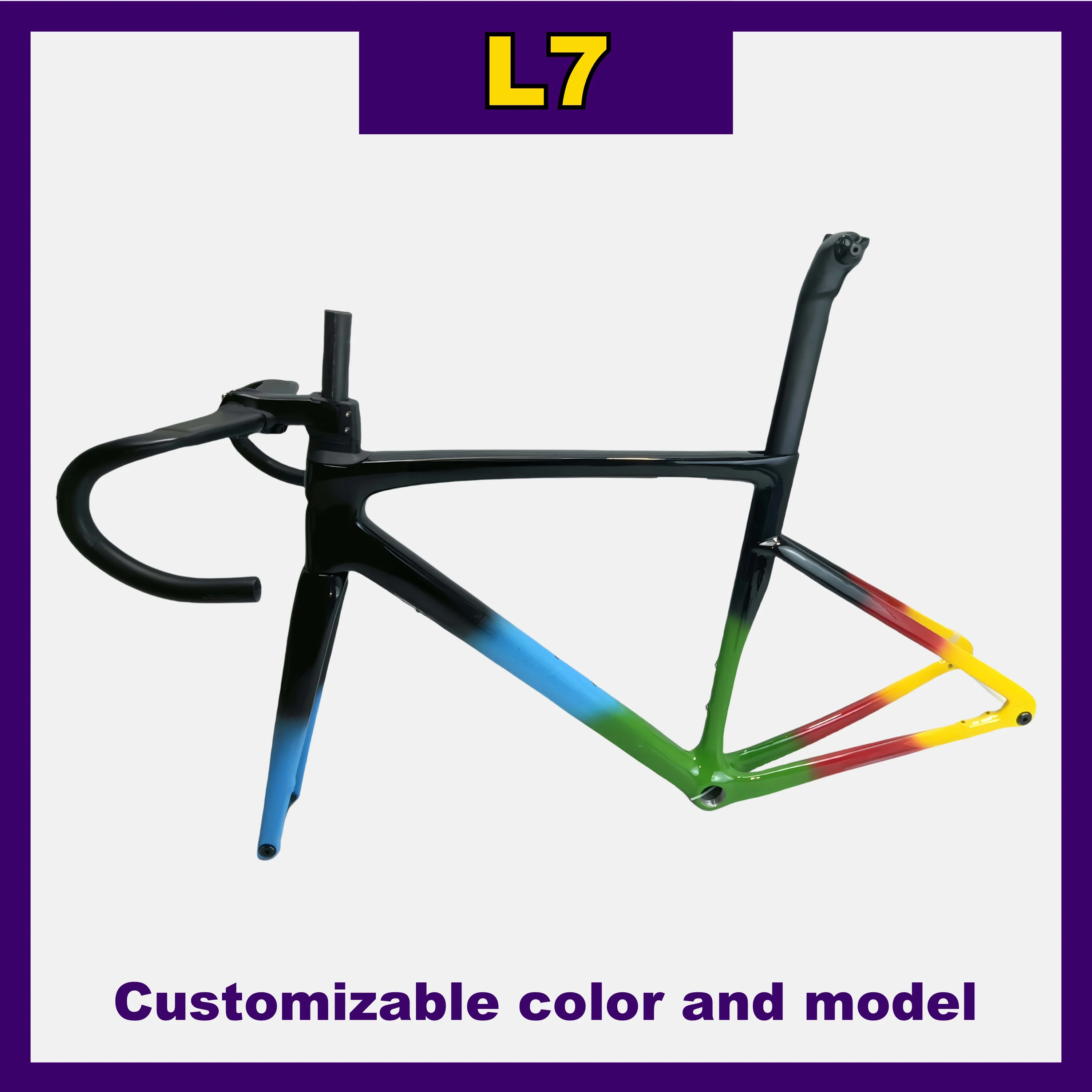 Карбоновая рама велосипеда с дизайном 1:1 Рама шоссейного дискового тормоза