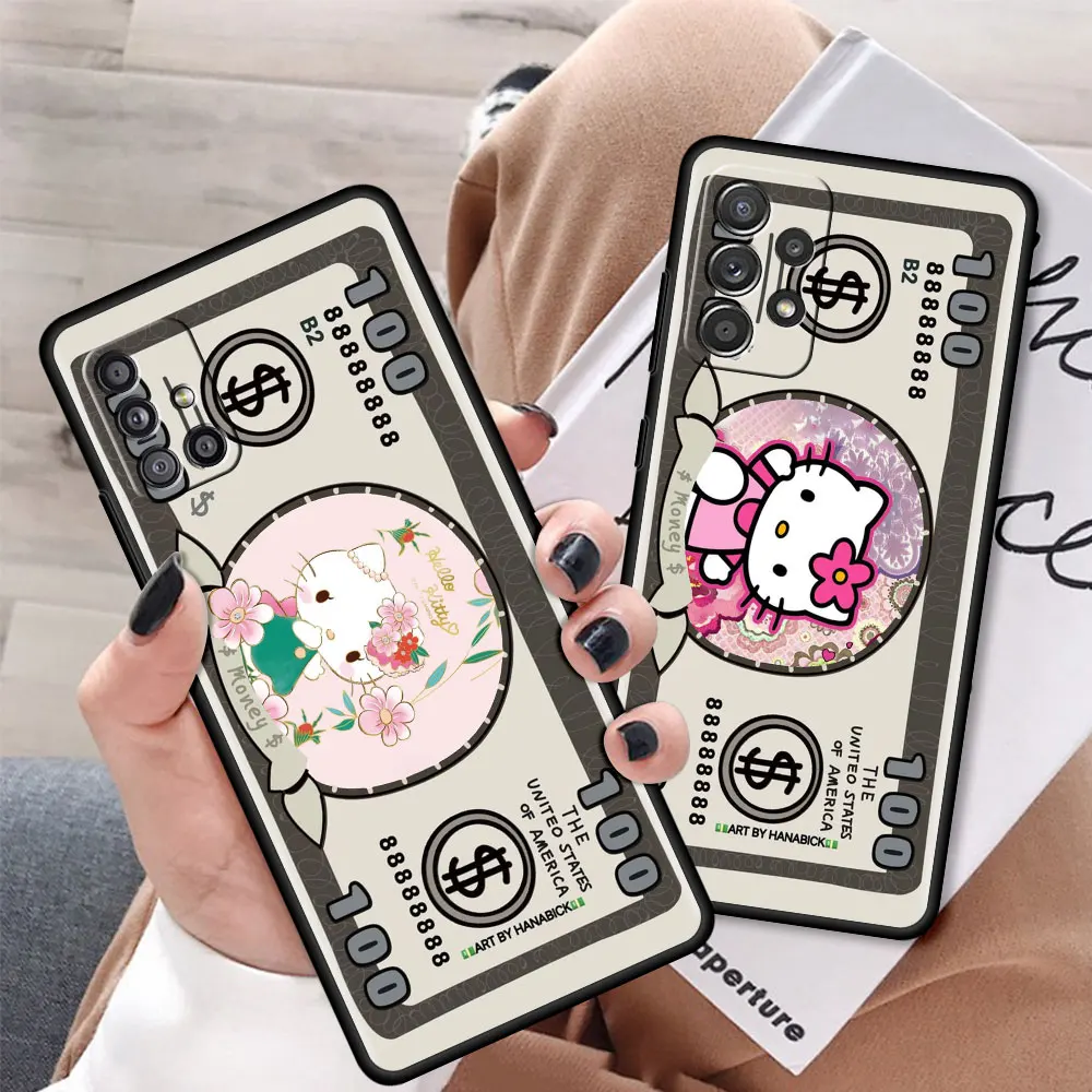 

Dollar Hello Ketty Case For Samsung Galaxy A52 A51 A12 A21s Soft Phone Cover A32 A71 A02s A31 A72 A22 A11 A41 Black Capa Mouse