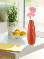 plastics flower vase unbreakable ceramic look vase modern art flower container attractive nordic style for home decor