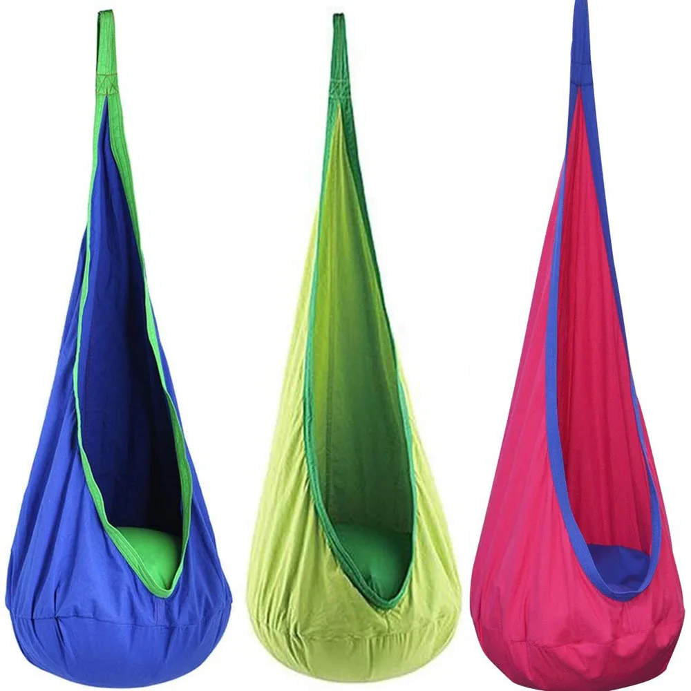 

New Children's Hanging Chair Portable Parachute Cloth Swing Bed Indoor Courtyard Model with Inflatable Cushion Hanging Chair