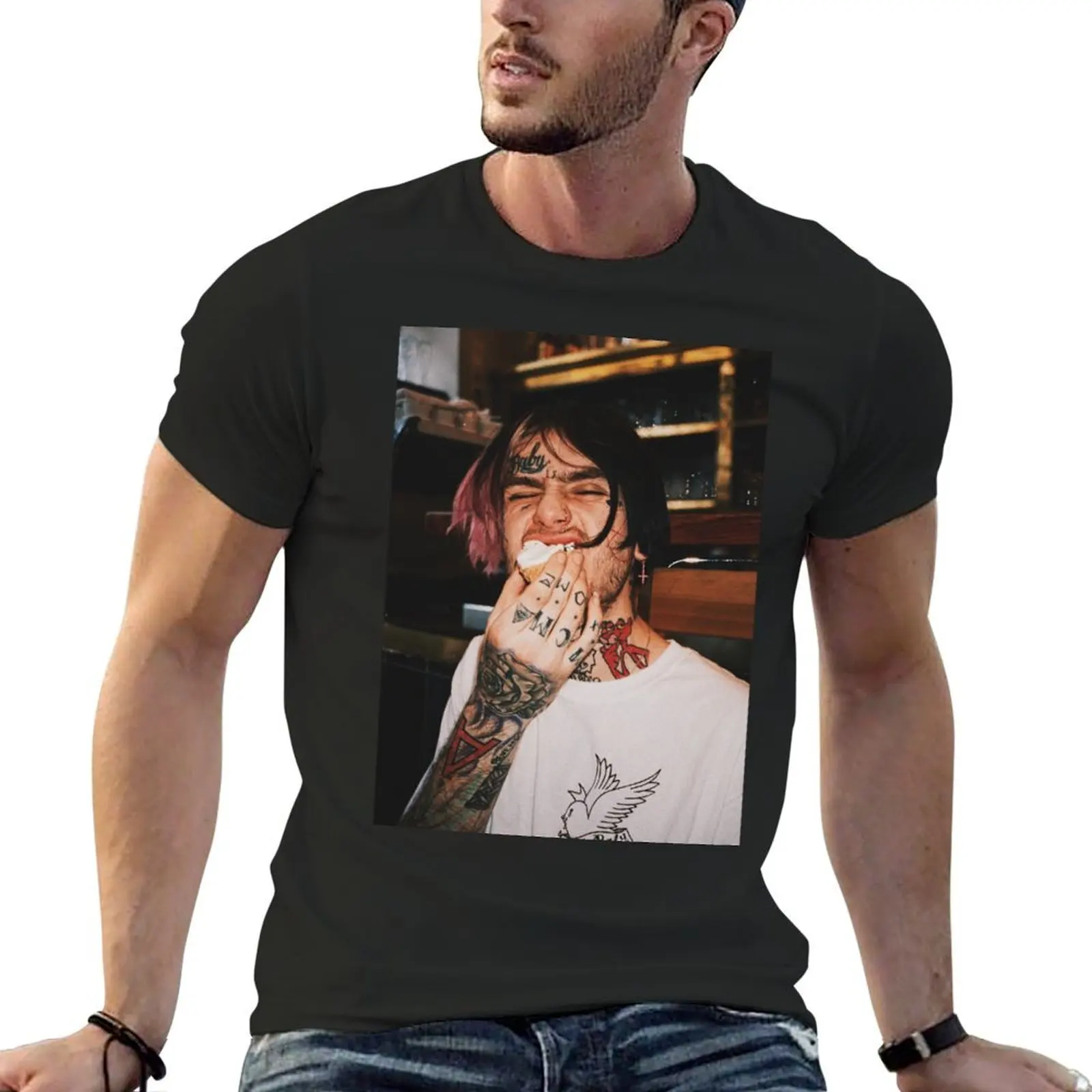 Футболка Lil Peep аниме одежда винтажная мешковатые рубашки спортивная для фанатов