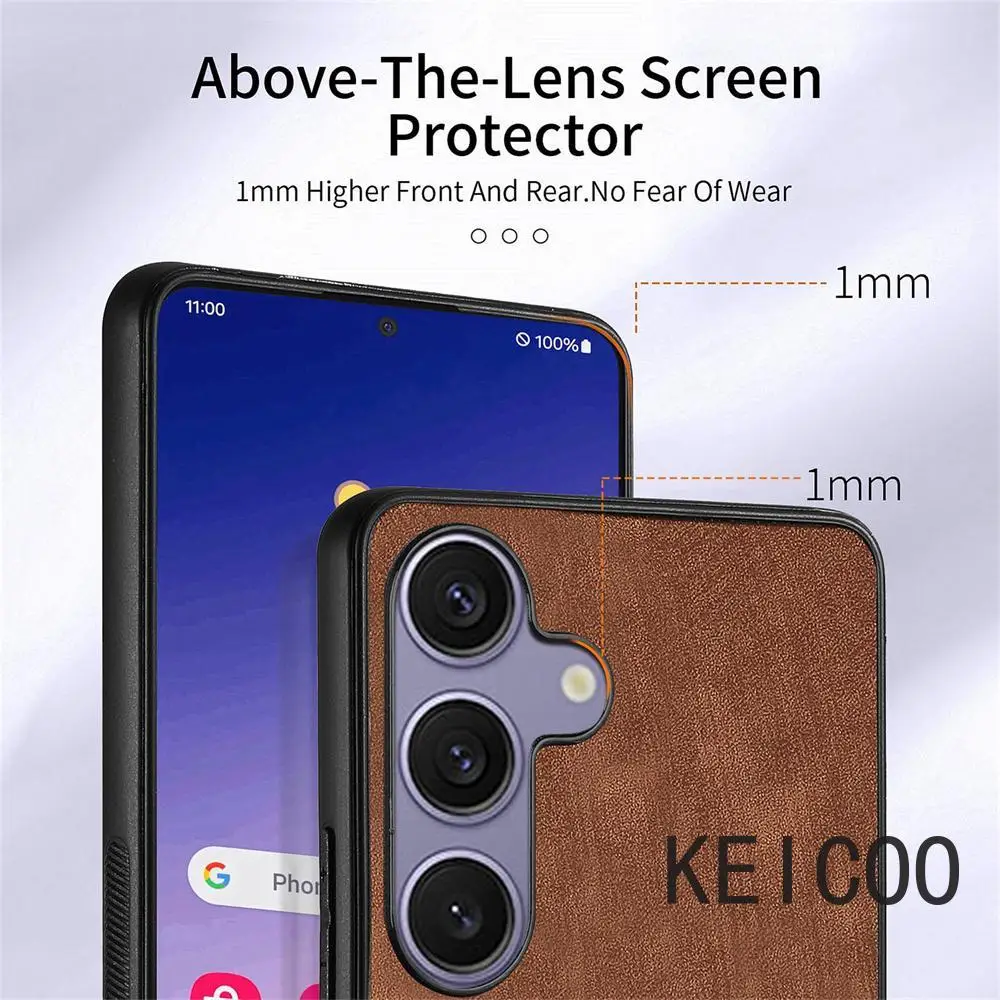 Кожаный чехол с кольцевой пряжкой и подставкой для телефона Samsung Galaxy S8 S9 S10 S10e S24 S25