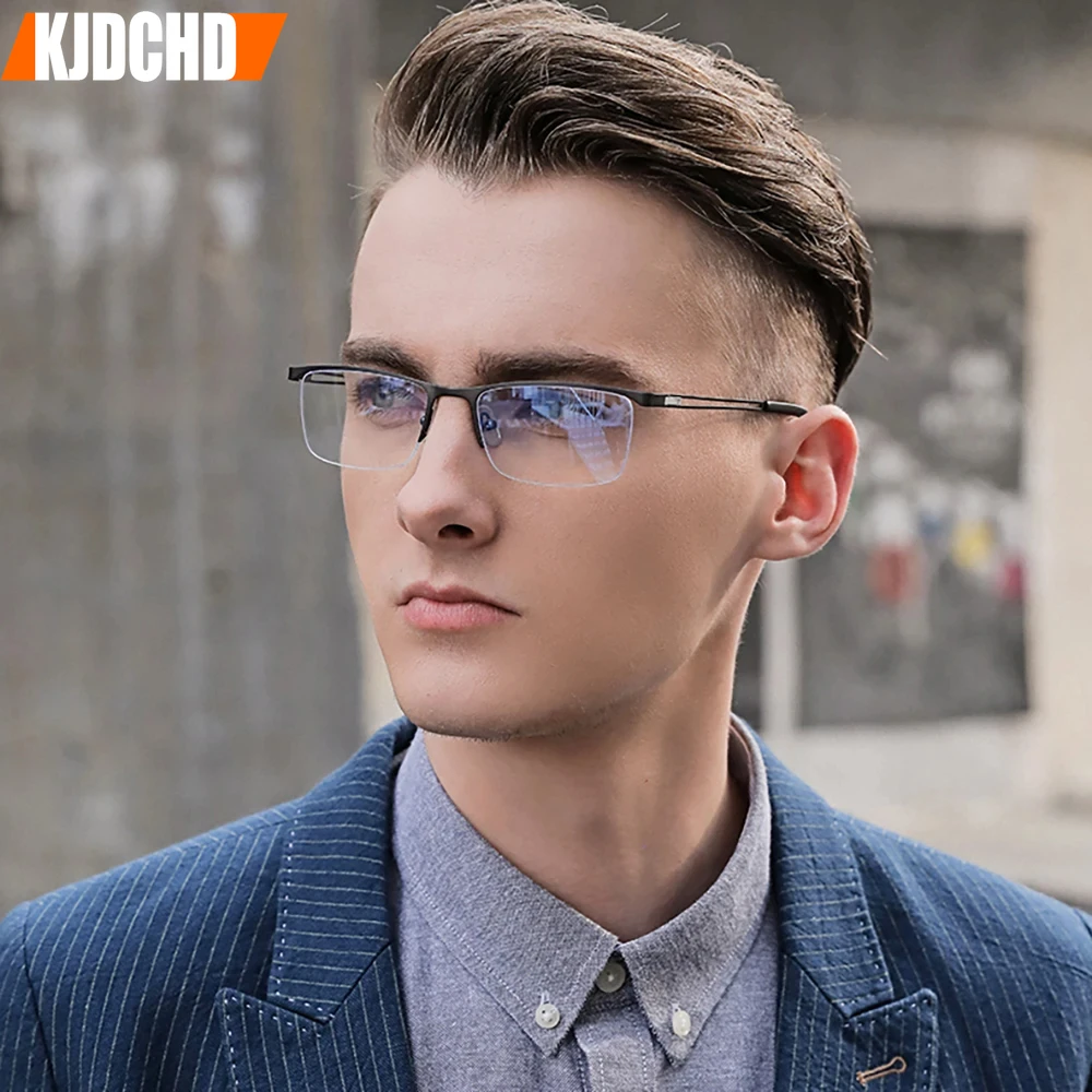 KJDCHD Сверхлегкие очки для чтения в полуоправе мужские с защитой от синего света