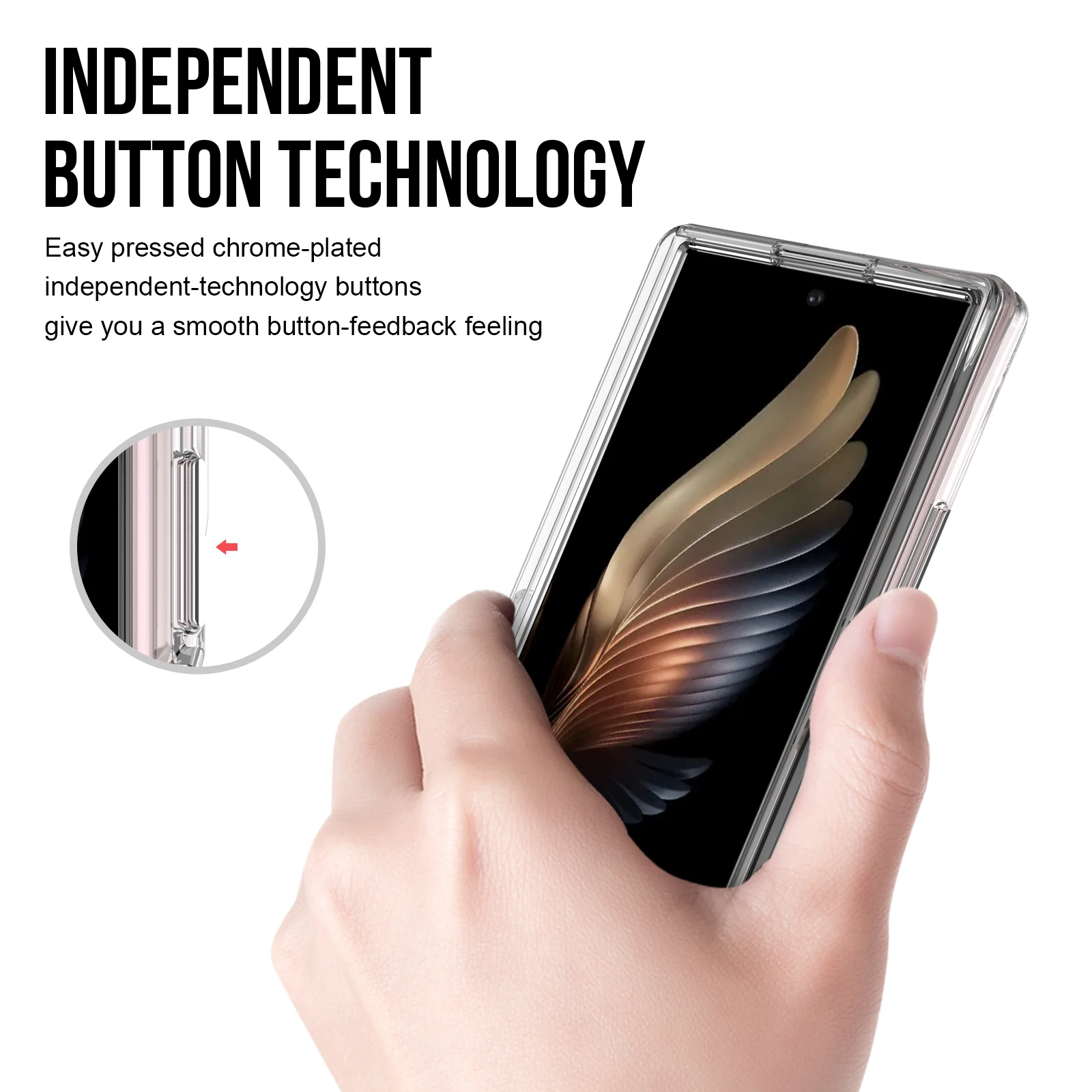 Фото Магнитный прозрачный чехол-держатель ‌   для Samsung Z Fold8 Ультра-противоударный чехол с поддержкой Magsafe, защита шарнира от пожелтения, тонкий чехол №3