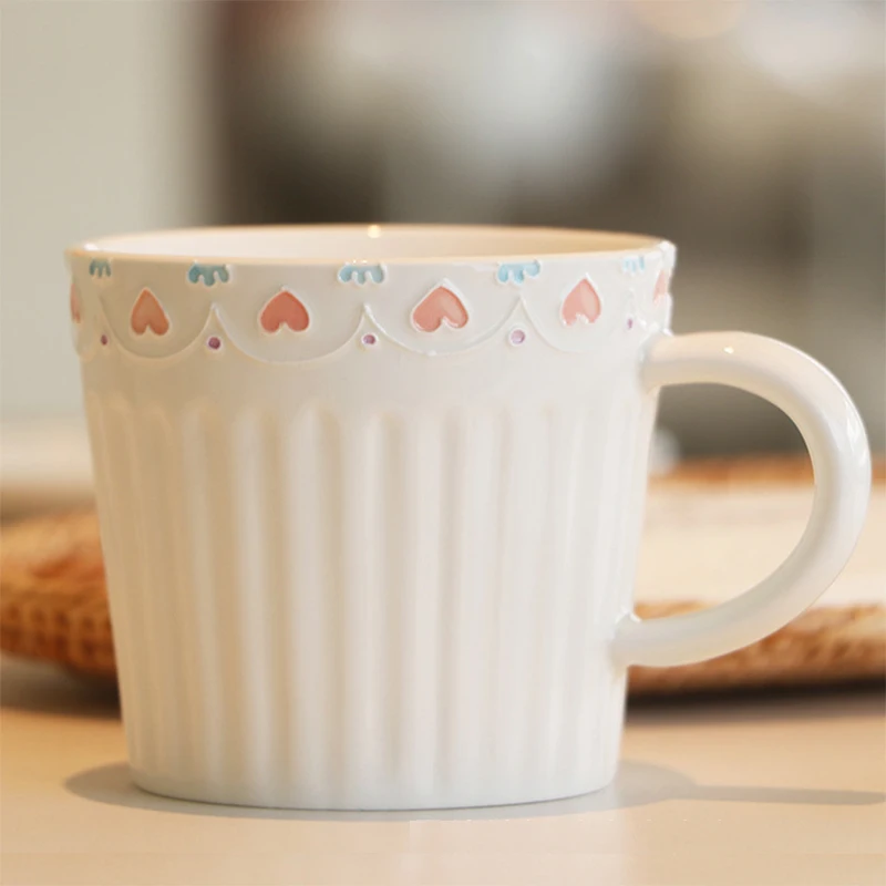 

Cute Mug Girl Coffee Cup Breakfast Milk Small Fresh Ins Hand-made Ceramic Creative Drinking Cups Mugs