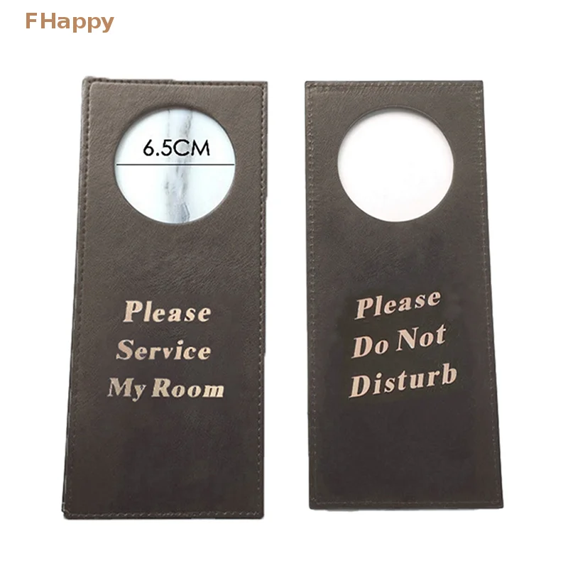

PU Leather Double-sided Door Sign Room Cleaning Label Door Hanger Tags Please Do Not Disturb Signs Door Knobs Hanger
